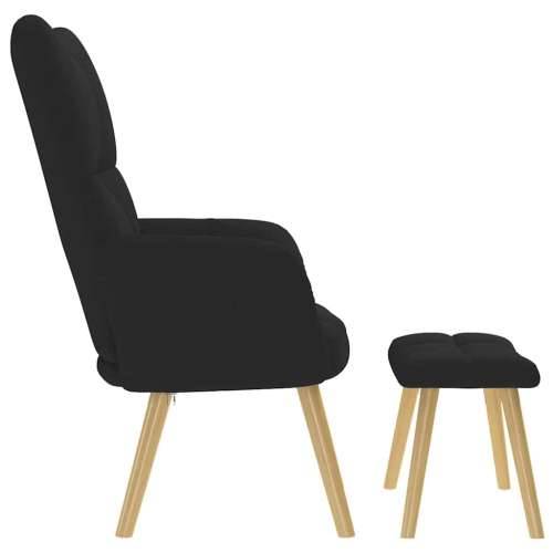 Stolica za opuštanje s tabureom od tkanine crna - Crna 1 with stool Cijena