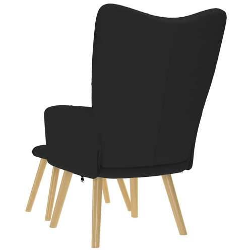 Stolica za opuštanje s tabureom od tkanine crna - Crna 1 with stool Cijena