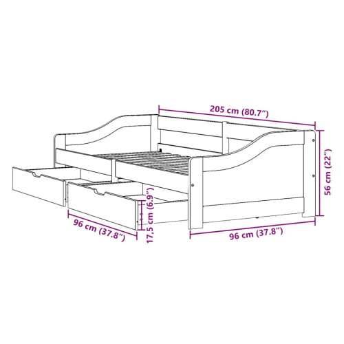 Dnevni krevet s 2 ladice bez madraca IRUN bijelo&roza 90x200 cm - Bijela i ružičasta Cijena