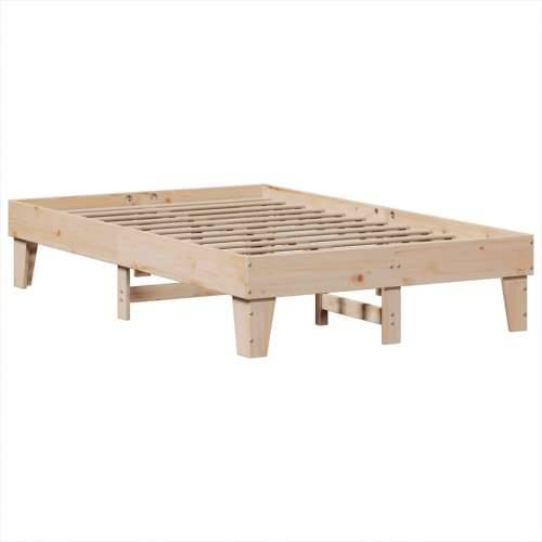Krevet s regalom za knjige bez madraca 135x190 cm od borovine - Prirodna 135 x 190 cm Cijena