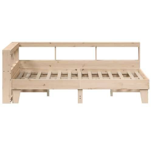 Krevet s regalom za knjige bez madraca 135x190 cm od borovine - Prirodna 135 x 190 cm Cijena