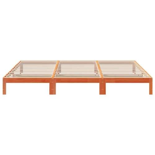 Obiteljski okvir kreveta bez madraca vosak smeđi puno drvo bor - Voštano smeđa 270 x 200 cm Cijena