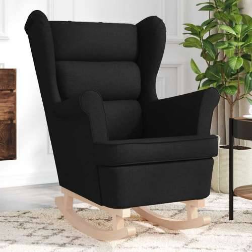 Stolica za ljuljanje 74x90x102 cm od tkanine crna - Crna 1 Bez oslonca za noge Cijena