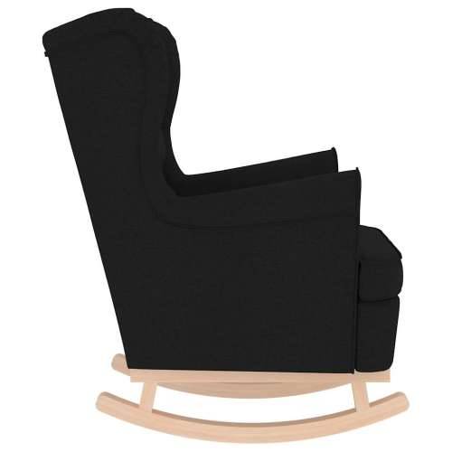 Stolica za ljuljanje 74x90x102 cm od tkanine crna - Crna 1 Bez oslonca za noge Cijena
