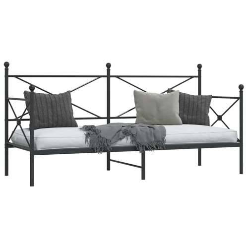Dnevni krevet bez madraca crni 80x200 cm čelik - Crna 80 x 200 cm bez madraca na kotačićima Cijena