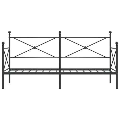 Dnevni krevet bez madraca crni 80x200 cm čelik - Crna 80 x 200 cm bez madraca na kotačićima Cijena