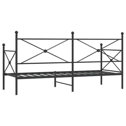 Dnevni krevet bez madraca crni 80x200 cm čelik - Crna 80 x 200 cm bez madraca na kotačićima Cijena