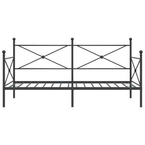 Dnevni krevet bez madraca crni 100x200 cm čelik - Crna 100 x 200 cm bez madraca na kotačićima Cijena