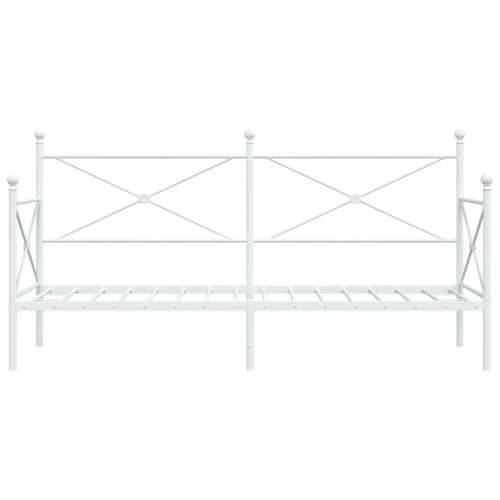 Dnevni krevet bez madraca bijeli 75x190 cm čelik - Bijela 75 x 190 cm bez madraca na kotačićima Cijena