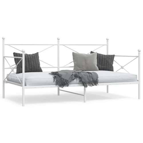 Dnevni krevet bez madraca bijeli 107x203 cm čelik - Bijela 107 x 203 cm bez madraca na kotačićima Cijena