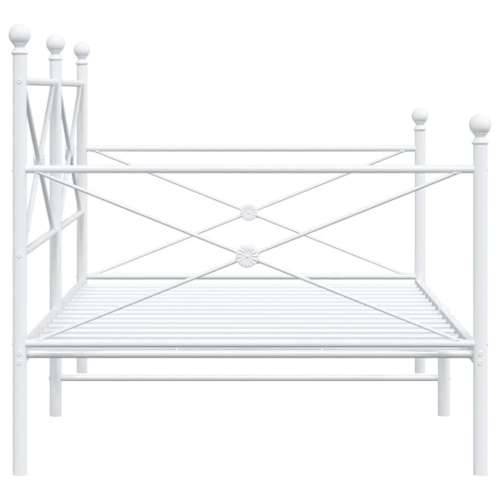 Dnevni krevet bez madraca bijeli 107x203 cm čelik - Bijela 107 x 203 cm bez madraca na kotačićima Cijena