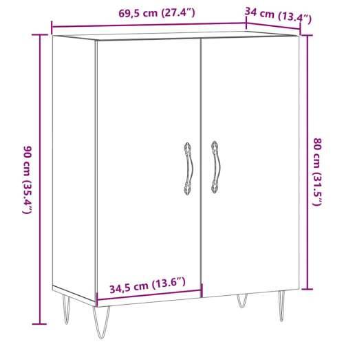Komoda boja starog drva 69,5x34x90 cm konstruiranog drva - Staro drvo 1 Cijena