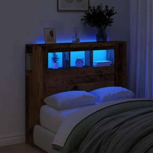 LED uzglavlje boja drva 120x18,5x103,5 cm konstruirano drvo - Staro drvo 120 x 103.5 cm 1 Cijena