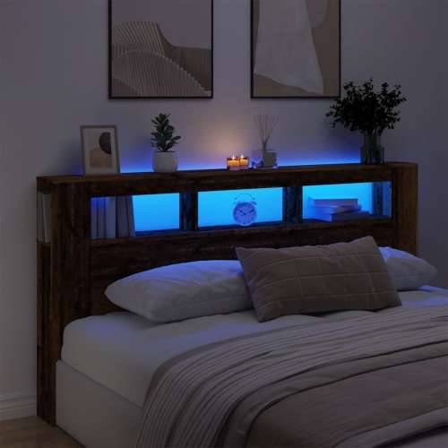 LED uzglavlje boja drva 200x18,5x103,5 cm konstruirano drvo - Staro drvo 200 x 103.5 cm 1 Cijena
