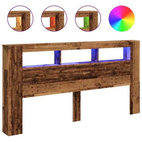 LED uzglavlje boja drva 200x18,5x103,5 cm konstruirano drvo - Staro drvo 200 x 103.5 cm 1 Cijena
