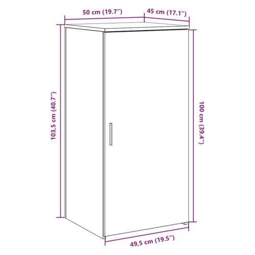 Ormarić za pohranu bijeli 50x45x103,5 cm konstruirano drvo - Bijela 50 x 45 x 103.5 cm 1 Cijena