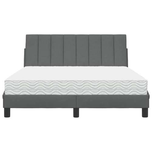 Krevet s madracem tamnosivi 140x190 cm od tkanine - Tamno siva 140 x 190 cm Cijena