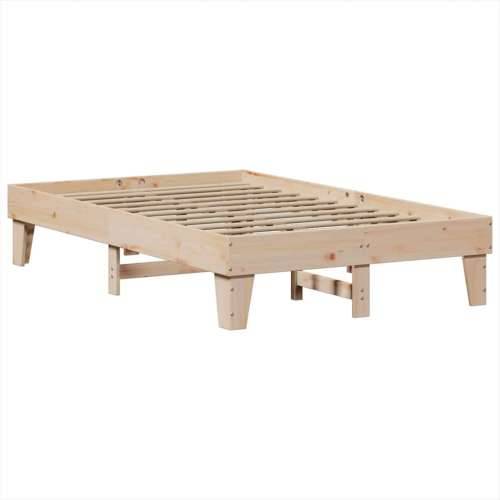 Krevet s regalom za knjige bez madraca 120x200 cm od borovine - Prirodna 120 x 200 cm Cijena