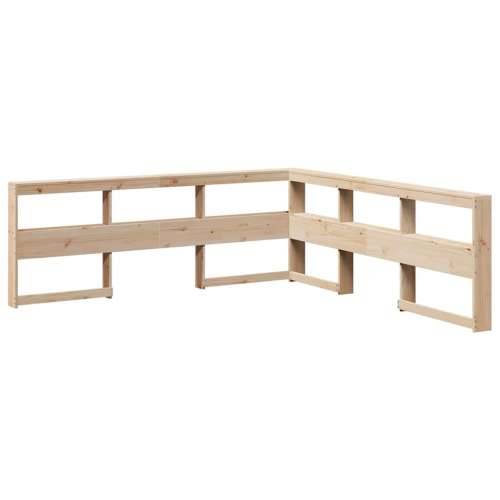 Krevet s regalom za knjige bez madraca 120x200 cm od borovine - Prirodna 120 x 200 cm Cijena