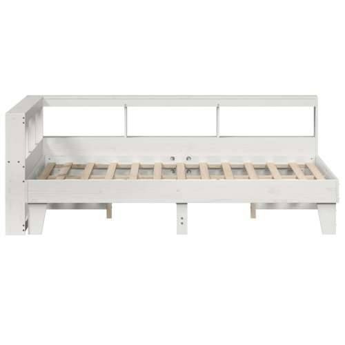 Krevet s regalom z knjige bez madraca bijeli 120x190cm borovina - Bijela 120 x 190 cm Cijena