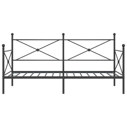 Dnevni krevet bez madraca crni 100x190 cm čelik - Crna 100 x 190 cm bez madraca na kotačićima Cijena