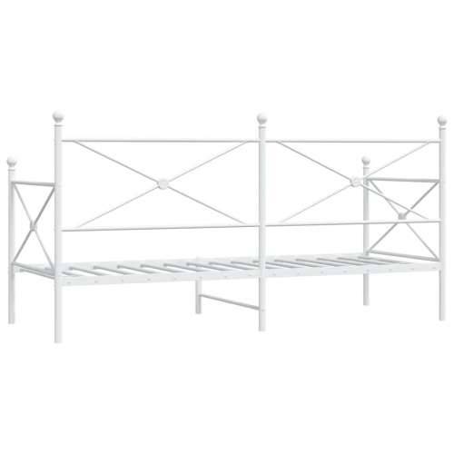 Dnevni krevet bez madraca bijeli 90x190 cm čelik - Bijela 90 x 190 cm bez madraca na kotačićima Cijena