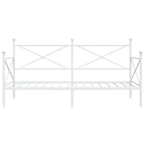 Dnevni krevet bez madraca bijeli 100x190 cm čelik - Bijela 100 x 190 cm bez madraca na kotačićima Cijena