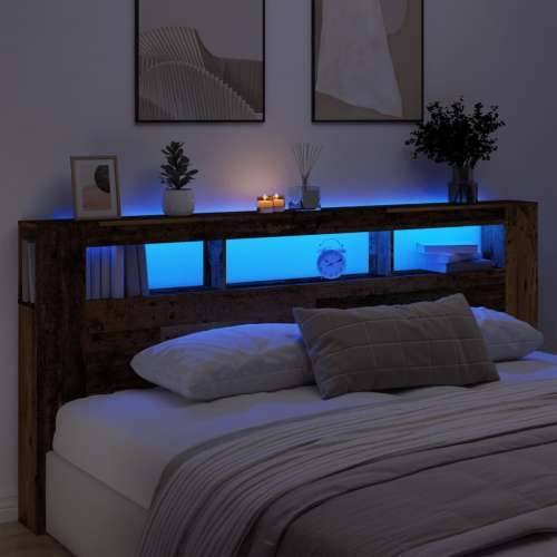 LED uzglavlje boja drva 220x18,5x103,5 cm konstruirano drvo - Staro drvo 220 x 103.5 cm 1 Cijena