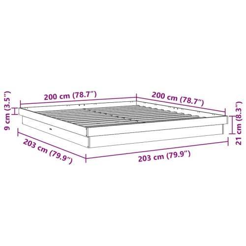 Okvir kreveta bez madraca 200 x 200 cm puno drvo hrast - 200 x 200 cm Cijena