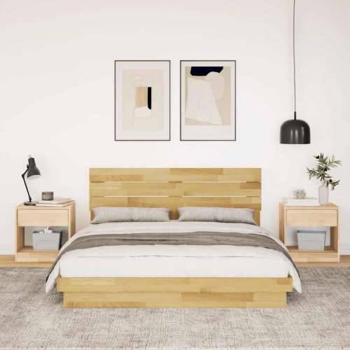 Okvir kreveta uzglavljem bez madraca 150x200 cm puno drvo hrast - 150 x 200 cm Cijena