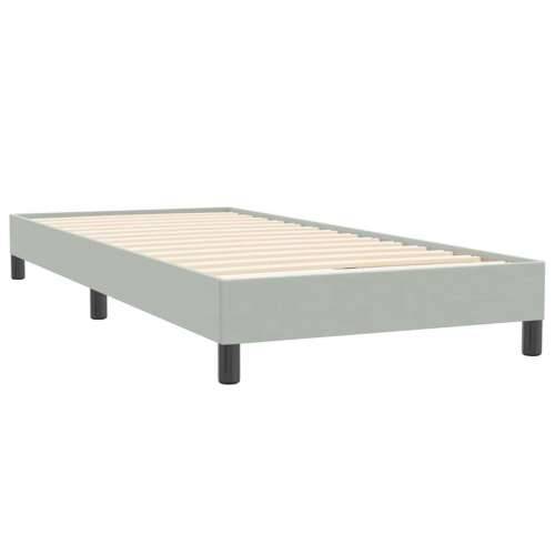 Box Spring krevet s madracem svijetlo sivi 80x220 cm samt - Svjetlosiva 80 x 220 cm Dizajn s gumbima Cijena