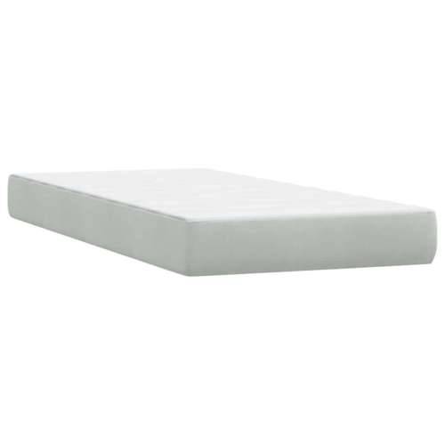 Box Spring krevet s madracem svijetlo sivi 80x220 cm samt - Svjetlosiva 80 x 220 cm Dizajn s gumbima Cijena