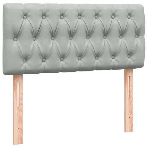 Box Spring krevet s madracem svijetlo sivi 80x220 cm samt - Svjetlosiva 80 x 220 cm Dizajn s gumbima Cijena