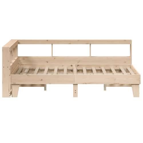 Krevet s regalom za knjige bez madraca 140x190 cm od borovine - Prirodna 140 x 190 cm Cijena