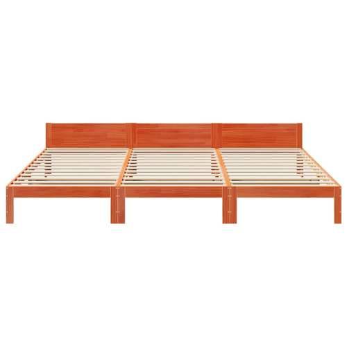 Obiteljski okvir kreveta bez madraca vosak smeđi puno drvo bor - Voštano smeđa 240 x 200 cm Cijena