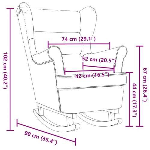 Stolica za ljuljanje 74x90x102 cm od tkanine tamnosiva - Tamno siva 1 Bez oslonca za noge Cijena