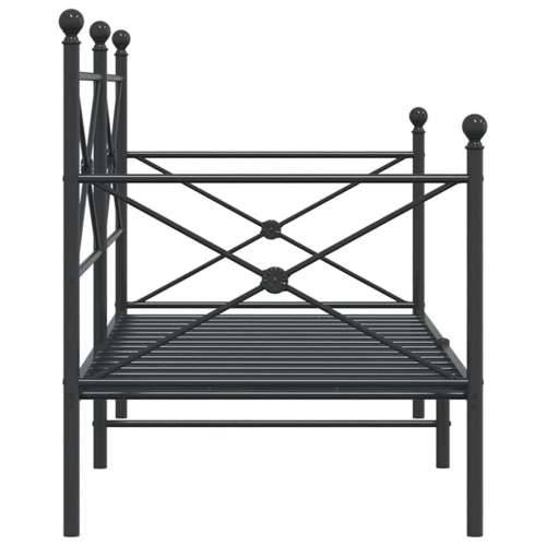 Dnevni krevet bez madraca crni 90x190 cm čelik - Crna 90 x 190 cm bez madraca na kotačićima Cijena