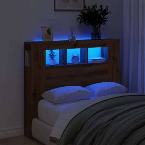LED uzglavlje boja hrasta artisan 120x18,5x103,5 cm drveni - hrast artisan 120 x 103.5 cm 1 Cijena