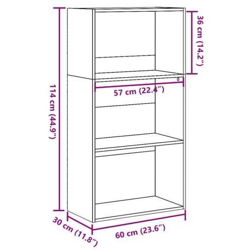 Regal za knjige boja hrasta 60x30x114 cm od konstruiranog drva - Dimljeni hrast 1 114 cm 60 cm Cijena