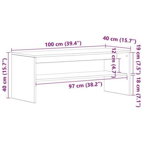 TV ormarić boja staro drvo 100x40x40 cm konstruirano drvo - Staro drvo 100 x 40 x 40 cm 1 Cijena