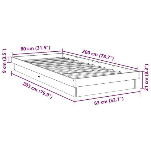 Okvir kreveta bez madraca 80x200 cm masivne hrastovine - 80 x 200 cm Cijena