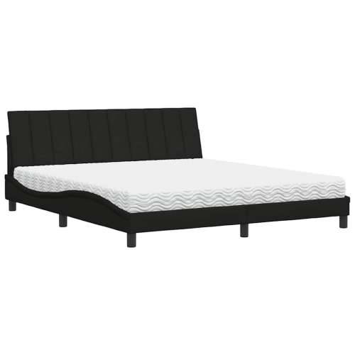 Krevet s madracem crni 180x200 cm od tkanine - Crna 180 x 200 cm Cijena