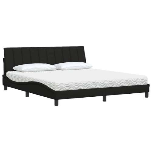 Krevet s madracem crni 180x200 cm od tkanine - Crna 180 x 200 cm Cijena