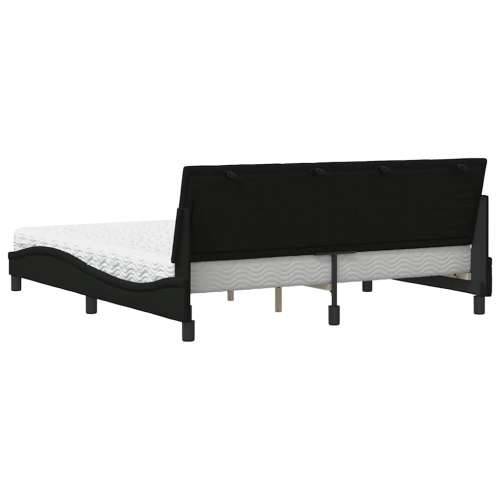 Krevet s madracem crni 180x200 cm od tkanine - Crna 180 x 200 cm Cijena