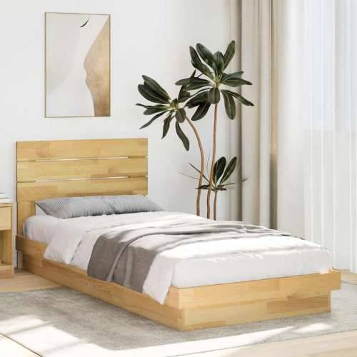 Okvir kreveta uzglavljem bez madraca 75x190 cm puno drvo hrast - 75 x 190 cm Cijena