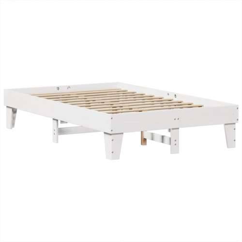 Krevet s regalom z knjige bez madraca bijeli 120x200cm borovina - Bijela 120 x 200 cm Cijena