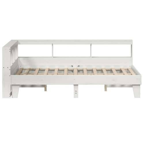 Krevet s regalom z knjige bez madraca bijeli 135x190cm borovina - Bijela 135 x 190 cm Cijena