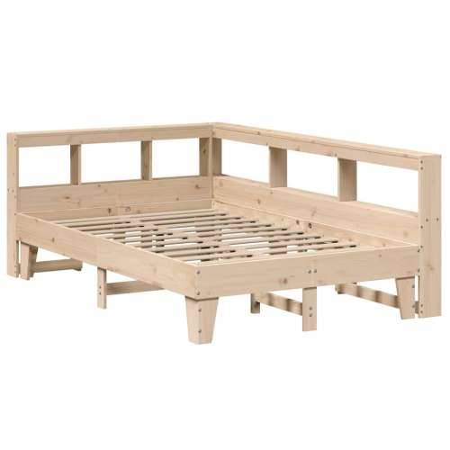 Krevet s regalom za knjige bez madraca 120x190 cm od borovine - Prirodna 120 x 190 cm Cijena