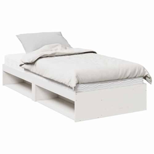 Dnevni krevet s madracem bijeli 90 x 200 cm masivna borovina - Bijela 90 x 200 cm Cijena