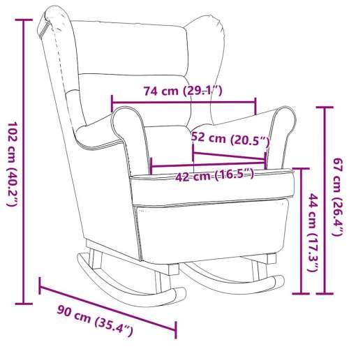 Stolica za ljuljanje 74x90x102 cm od tkanine traper-plava - Boja trapera 1 Bez oslonca za noge Cijena